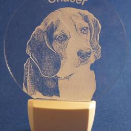 Pet Photo Your Dog Custom Etched Nightlight Picture Portrait Lighted Memorial Personalized Engraved Keepsake Best Friend - thumbnail 3