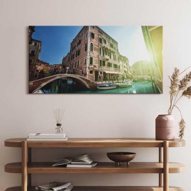 Beautiful Streets Of Venice in The Sun Canvas, Wall Art Picture, Multicolor Decoration, Architecture Canvas - image 1