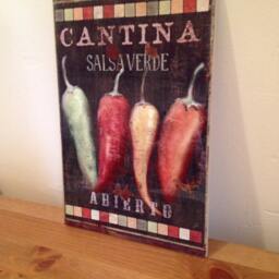 "Salsa Verde Ceramic Wall Art Tile, 8"" By 12" - thumbnail 2
