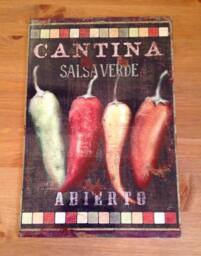 "Salsa Verde Ceramic Wall Art Tile, 8"" By 12"