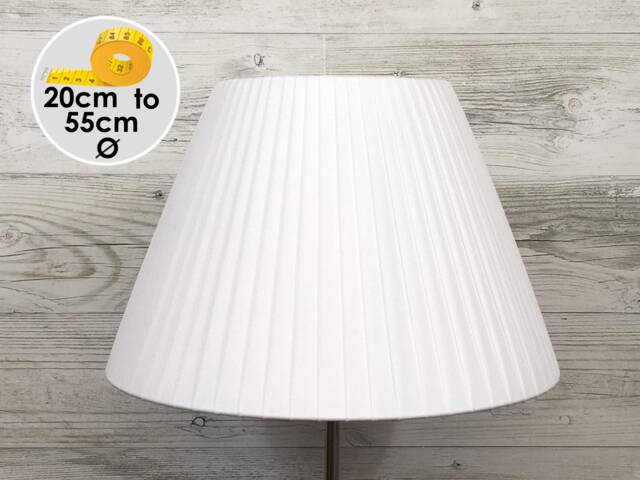 White Pleated Lampshade, Ribbon Empire Bedside Table Floor & Standard Lampshade - image 1