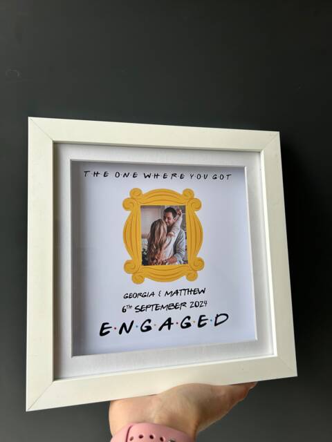 Engagement Gift For Couple, Couples Gift, The Day We Got Engaged, Wall Art Decor, Newly Engaged Present, Personalised Picture Frame - image 1