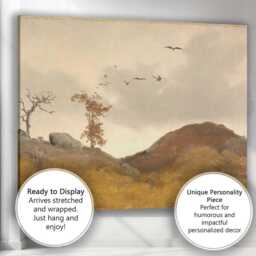 Rustic Moorland Birds in Flight Autumn Countryside Painting Canvas Wall Art Print Decor Picture Ready To Hang - thumbnail 3