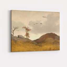 Rustic Moorland Birds in Flight Autumn Countryside Painting Canvas Wall Art Print Decor Picture Ready To Hang - thumbnail 4