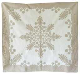 Neutral Hawaiian Quilt Bed Cover, Hand Quilted Quilt, Tone On Tone Comforter, Queen California King Size Bedspread Beige Bedroom Decor - thumbnail 1
