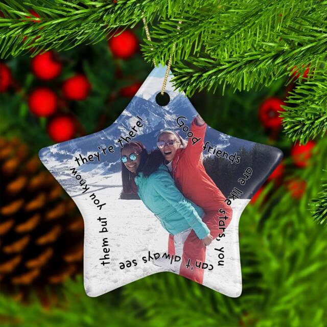Friends Photo Ornament Customisable Star Shaped Bauble - image 1