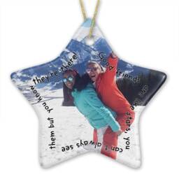 Friends Photo Ornament Customisable Star Shaped Bauble - thumbnail 2