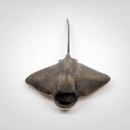 Handmade Linden Wood Stingray Sculpture, Ocean Decor - thumbnail 2