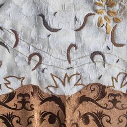 Brown Abstract Hand Embroidery Fiber Textile Wall Art - thumbnail 2