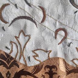 Brown Abstract Hand Embroidery Fiber Textile Wall Art - thumbnail 3
