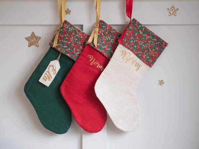 Personalised Liberty Wiltshire Berries Fabric Christmas Stocking, Traditional Heirloom - image 1