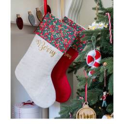 Personalised Liberty Wiltshire Berries Fabric Christmas Stocking, Traditional Heirloom - thumbnail 2