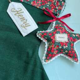 Personalised Liberty Wiltshire Berries Fabric Christmas Stocking, Traditional Heirloom - thumbnail 3