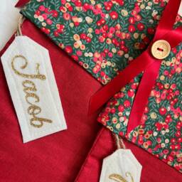 Personalised Liberty Wiltshire Berries Fabric Christmas Stocking, Traditional Heirloom - thumbnail 4