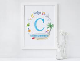 Personalized Baby Print - Custom Gift Beach Nursery Decor Name Sign House Wall Art Sweet Cheeks Images - thumbnail 1