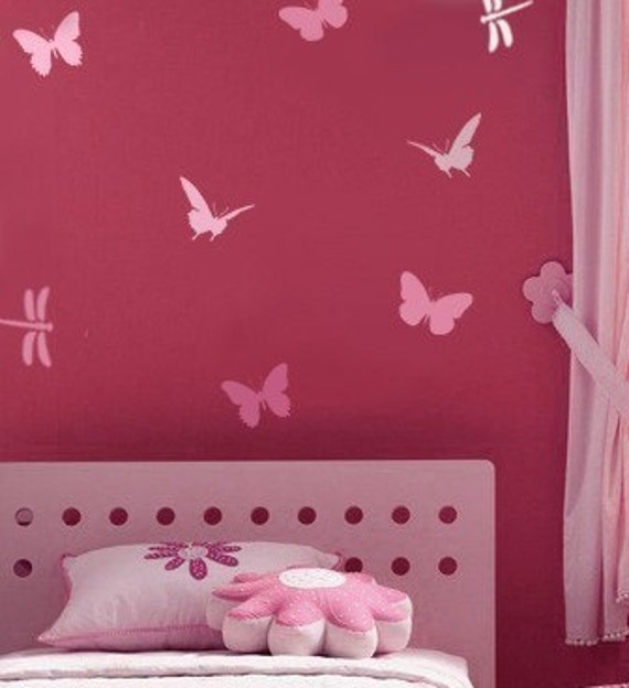 Reusable Butterfly & Dragonfly Stencils 4 Pc Kit - Easy Wall Decor For Nurseries, Kids Rooms - image 1