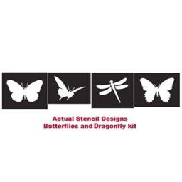 Reusable Butterfly & Dragonfly Stencils 4 Pc Kit - Easy Wall Decor For Nurseries, Kids Rooms - thumbnail 4