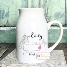 Personalised Friend Gift True Friends Quote Butterfly Heart Ceramic Small Mug Jug Vase Friendship Home Bud - thumbnail 1