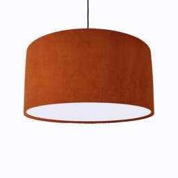 Burnt Orange Lampshade in Velvet With White Lining Large Plain Ceiling Lightshade - thumbnail 1