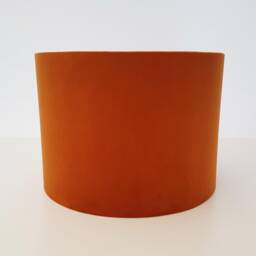 Burnt Orange Lampshade in Velvet With White Lining Large Plain Ceiling Lightshade - thumbnail 2