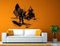 America First Man Moon Space Walk Nasa Shuttle Wall Or Window Sticker Decal Vinyl Fathead Mural Decor L2000 - thumbnail 1