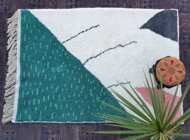 Moroccan Abstract Rug Moroccan Colorfull Rug Beni Ourain Rug, New Style Carpet , Abstrackt Azilal Area Rugs - image 1