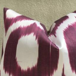 Silk Ikat Pillow Cover, Handwoven Style, Turkish Decor - 16x16 - thumbnail 2