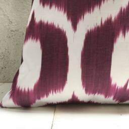 Silk Ikat Pillow Cover, Handwoven Style, Turkish Decor - 16x16 - thumbnail 3
