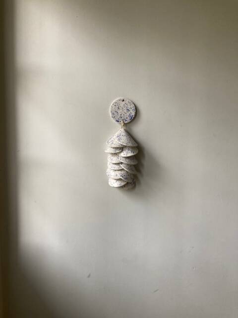 Handmade Ceramic Tile Wall Hanging Speckled Glaze Decor - image 1
