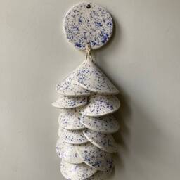 Handmade Ceramic Tile Wall Hanging Speckled Glaze Decor - thumbnail 4