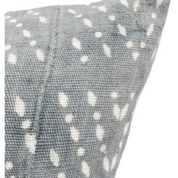 Grey Mudcloth Pillow Cover 20x20, White Abstract On Blue/Grey Cover, Authentic Throw Pillow, Cushion African - thumbnail 3
