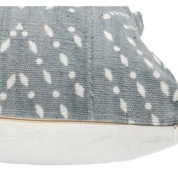 Grey Mudcloth Pillow Cover 20x20, White Abstract On Blue/Grey Cover, Authentic Throw Pillow, Cushion African - thumbnail 2