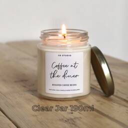 Coffee At The Diner Candle, Autumn, Winter Candle, I Smell Snow, Shop Roasted Coffee Beans Scented & Book Lover Gift - thumbnail 2