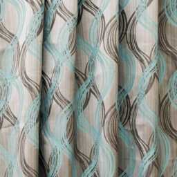 Aqua Stripes Jacquard Weave Curtain Panels, Swirl Curtains - Rod Pocket, Grommet, Box Pleat, Three Pinch Tab Top & Plain Ring Top - thumbnail 3