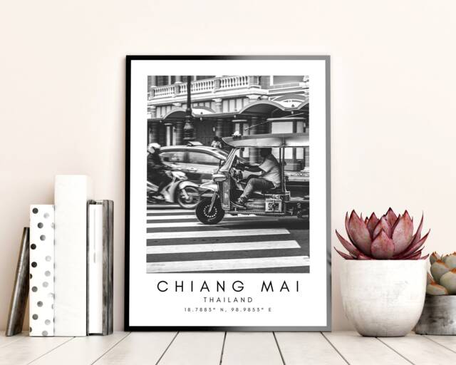 Chiang Mai Thailand Print Minimalist Travel Wall Art - image 1