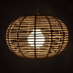 Handwoven Rattan Pendant Light, Circular Ceiling Lighting Fixture, Lampshade 3 Sizes Available - thumbnail 3