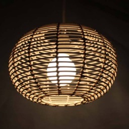 Handwoven Rattan Pendant Light, Circular Ceiling Lighting Fixture, Lampshade 3 Sizes Available - thumbnail 2