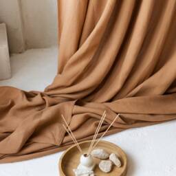 Linen Curtains 107Inches/274cm. Extra Long & Wide Cacao Color Drapery. Large in Various Colors. Custom Size Linen - thumbnail 3