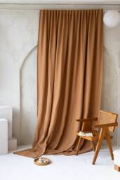 Linen Curtains 107Inches/274cm. Extra Long & Wide Cacao Color Drapery. Large in Various Colors. Custom Size Linen