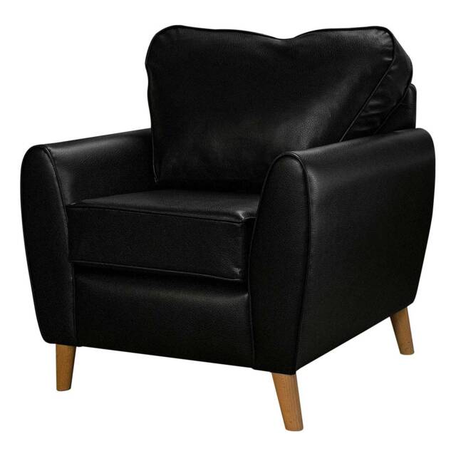 Black Vinyl Washable Minimalist Chair - Crib 5 Contract Use Fabric British Custom Made - image 1