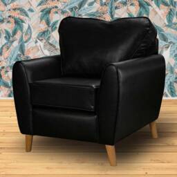 Black Vinyl Washable Minimalist Chair - Crib 5 Contract Use Fabric British Custom Made - thumbnail 3
