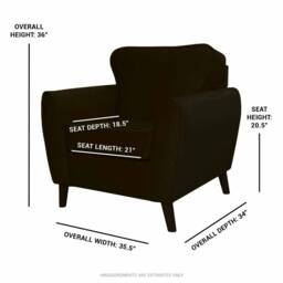 Black Vinyl Washable Minimalist Chair - Crib 5 Contract Use Fabric British Custom Made - thumbnail 4