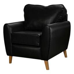 Black Vinyl Washable Minimalist Chair - Crib 5 Contract Use Fabric British Custom Made - thumbnail 1