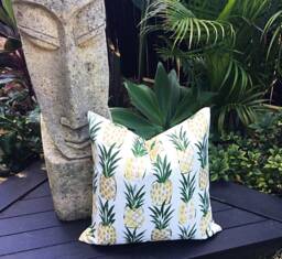 Pineapple Outdoor Cushion Cover, Tropical Island Style Pillow - thumbnail 1