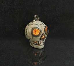 Raku Skull Lantern & Oil Diffuser - Gothic Ceramic Candle Holder, Esoteric Decor Customizable - thumbnail 1