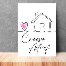 Welsh Language Wall Art, A4 Print, High Quality Poster, Welcome Home Sign, Decor, Croeso Adref - thumbnail 4