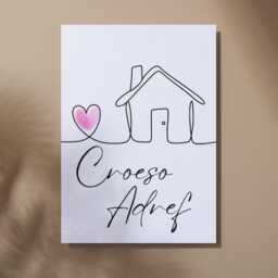Welsh Language Wall Art, A4 Print, High Quality Poster, Welcome Home Sign, Decor, Croeso Adref - thumbnail 3