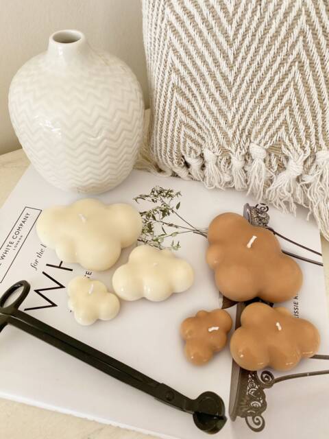 Cloud Candles - Pack Of 3 Decorative Handmade Gifts For Her Soy Wax - image 1