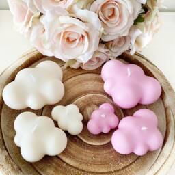 Cloud Candles - Pack Of 3 Decorative Handmade Gifts For Her Soy Wax - thumbnail 2
