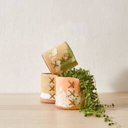 Jesmonite Vase/Planter/Container - Pen Or Plant Holder With Embroidery - Handcrafted Eco-Resin - thumbnail 3